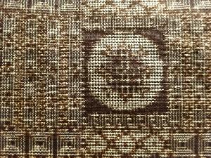 アンティーク 幾何学模様織り出し本場村山泥大島紬着物